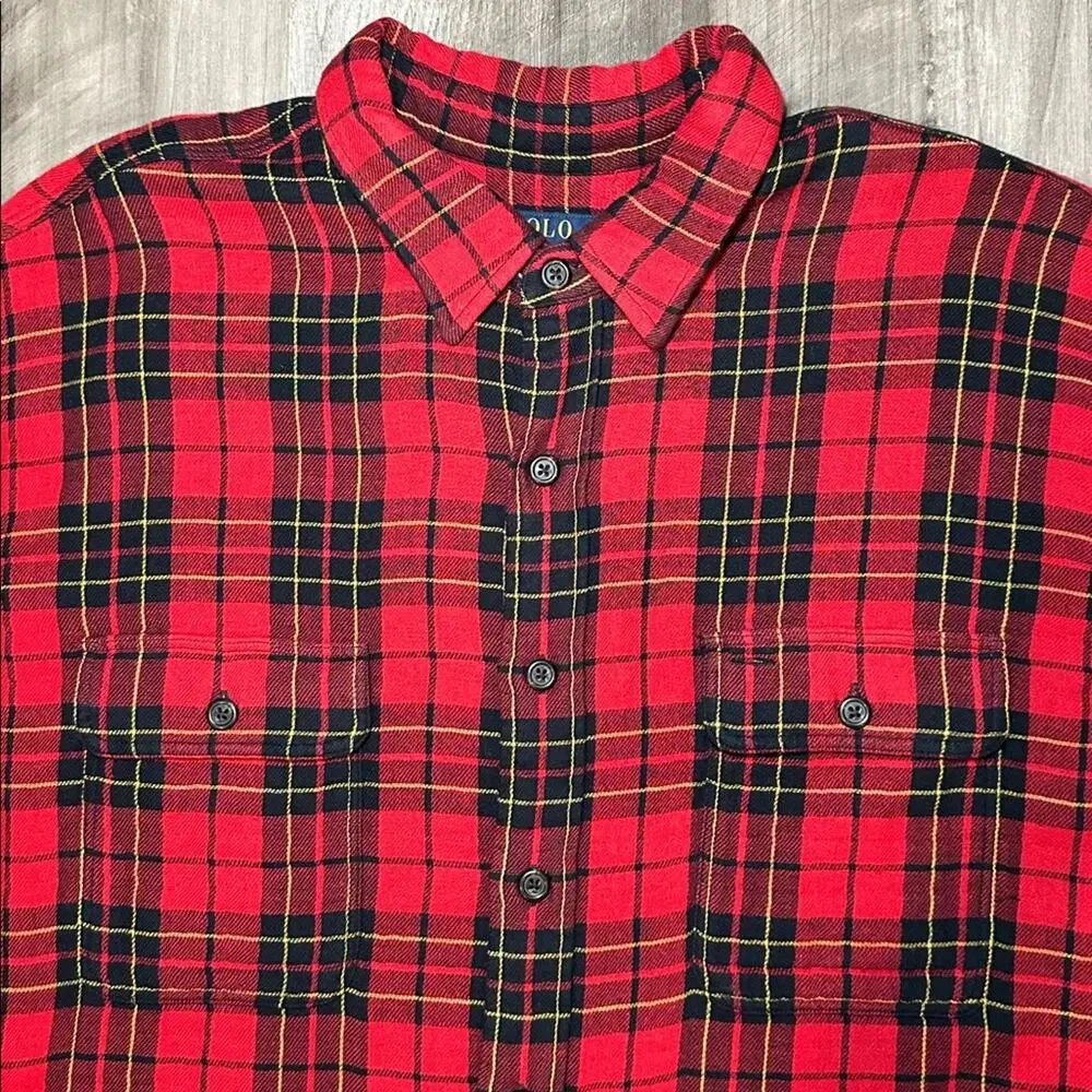 Polo Ralph Lauren Classic Soft Flannel Plaid Long Sleeve Button Down - 2XB